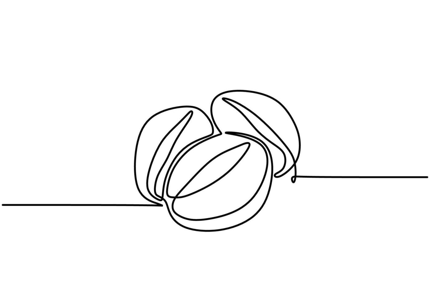Continuous Line Art of Coffee Beans vector