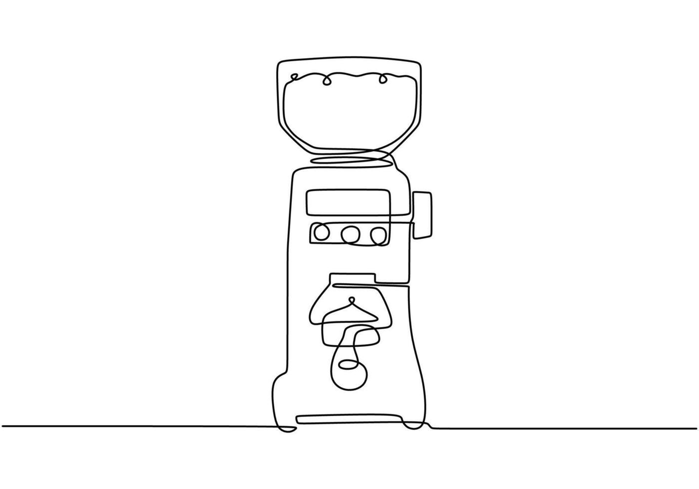 Coffee Grinder Continuous Line Art Machine vector