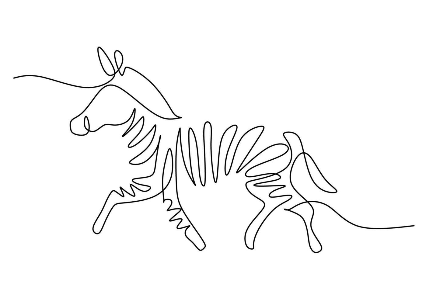 Isolated Zebra drawing Line Art Drawing vector