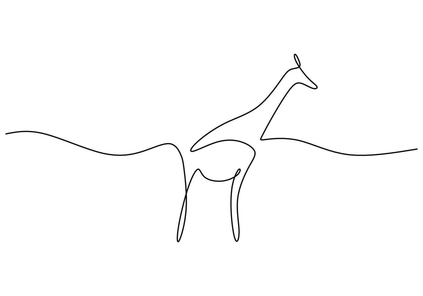 drawing Giraffe Line Drawing Isolated Art vector