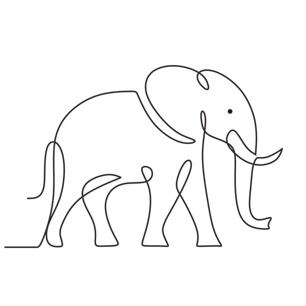 drawing Elephant Zoo Object Line Drawing vector