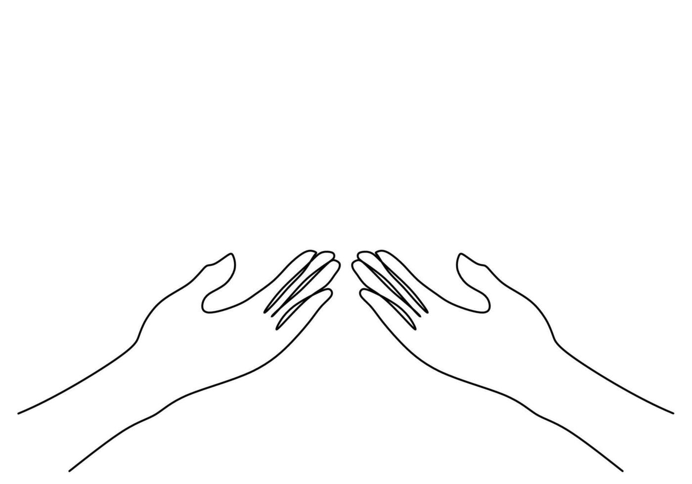 Welcome Hand Gesture One Line Art vector