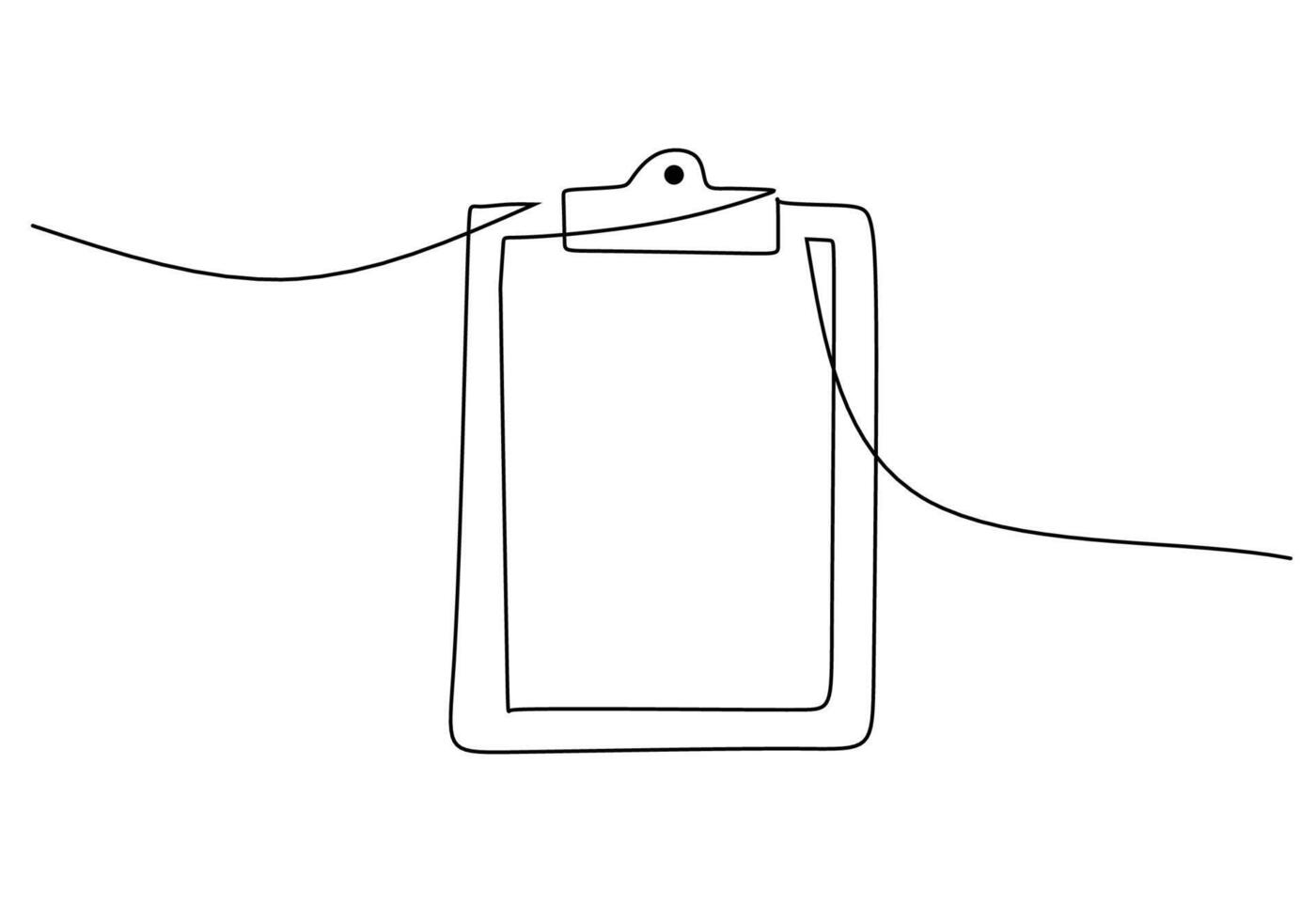 Checklist Clipboard One Line Drawing Outline vector