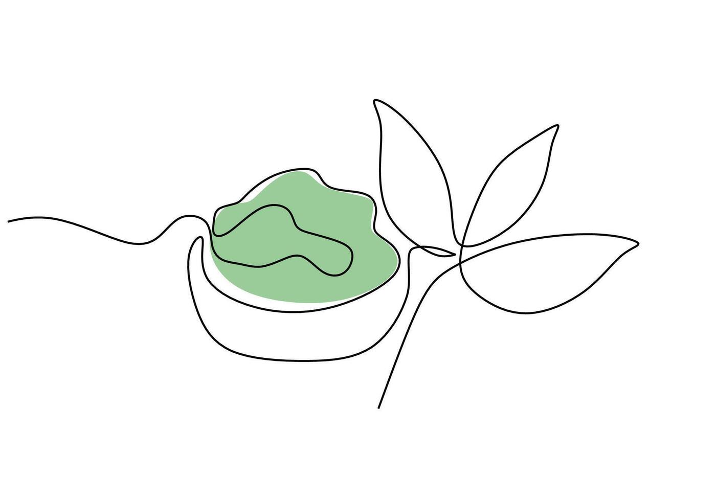 Herbs Continuous One Line Art Illustration vector