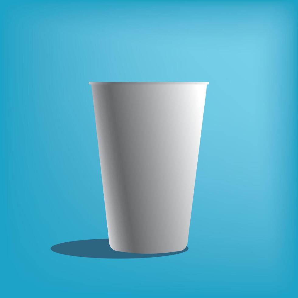 white plastic cup mockup template vector