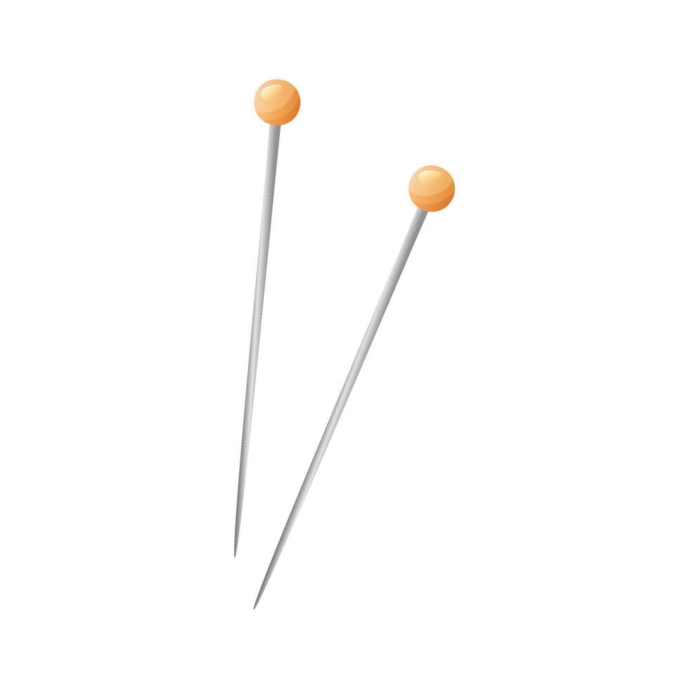Needles for knitting with wool. Working tools for sew and needlework. vector