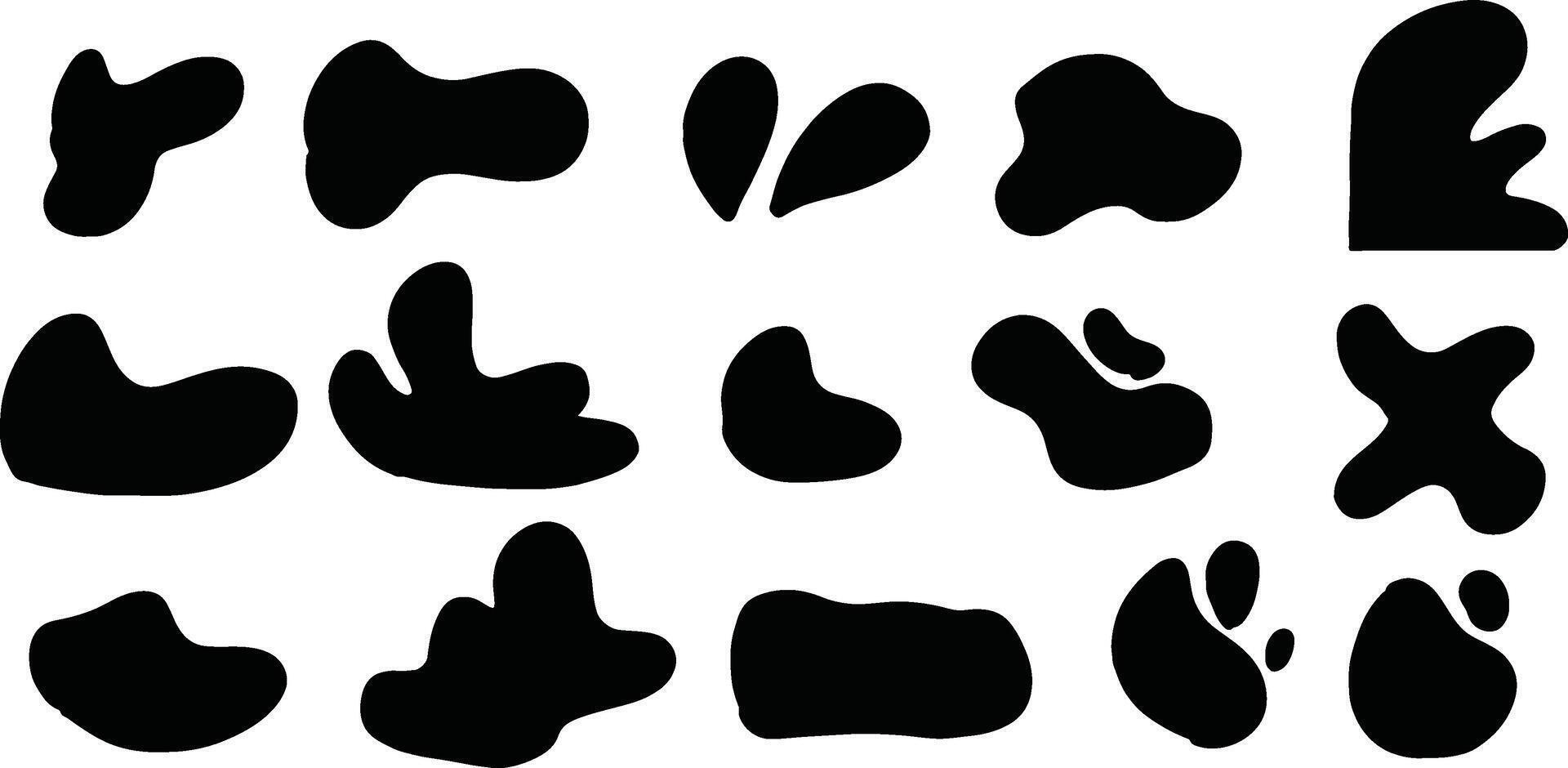 A set of black and white shapes with different shapes vector