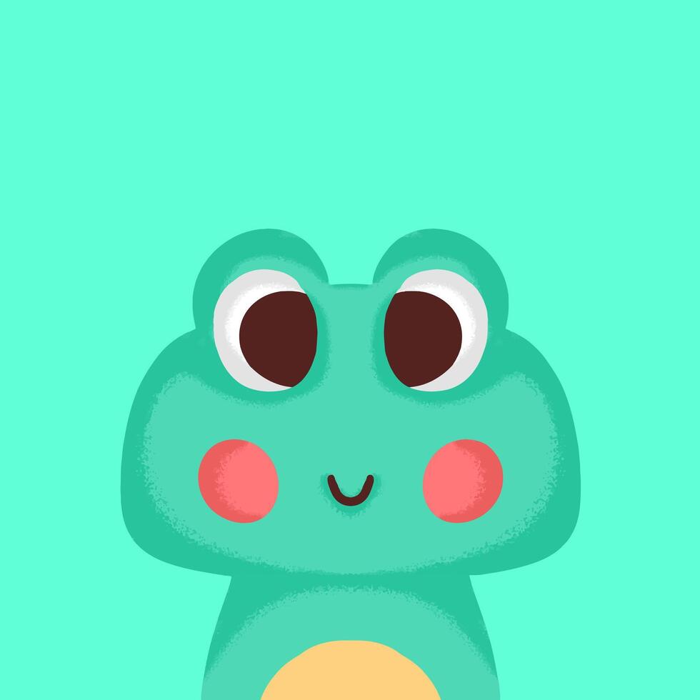 A cartoon frog with big eyes and a smile vector