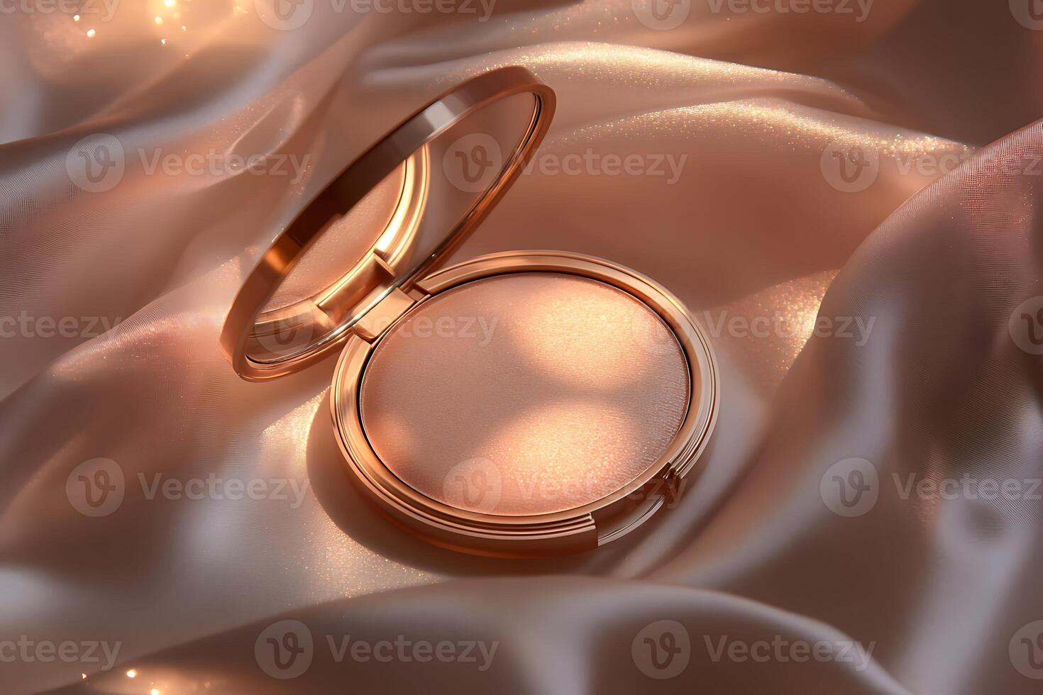 compact powder on a satin cloth photo
