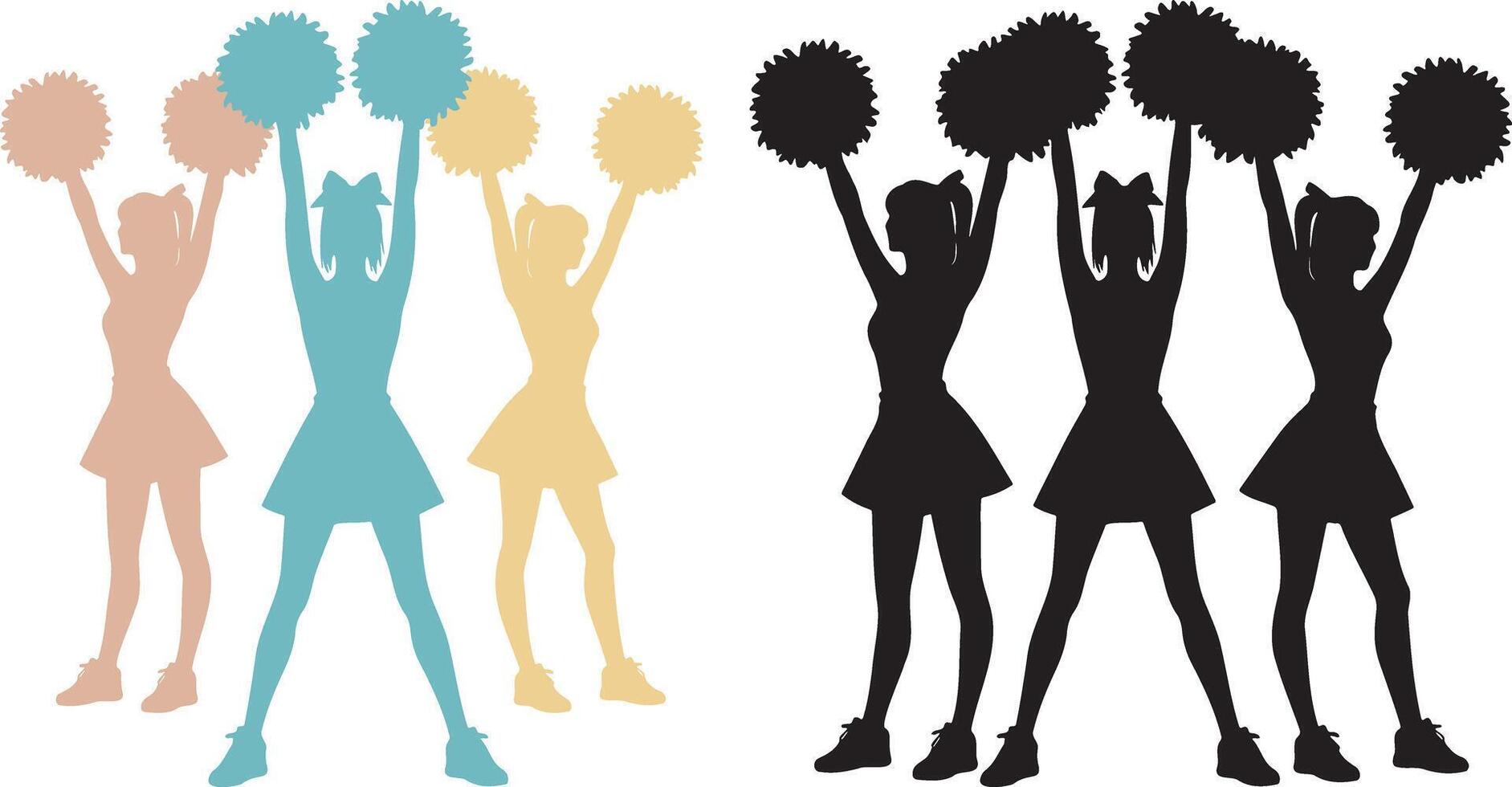 Cheerleader Silhouette Illustration. vector
