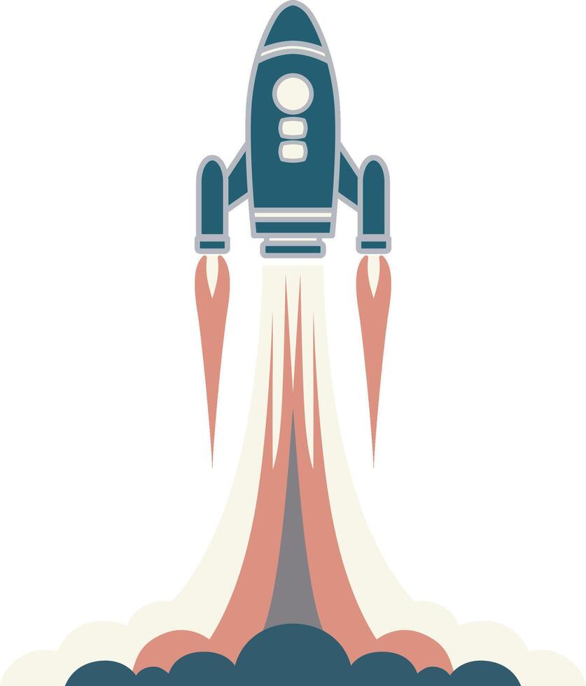 Rocket Launch Illustration. vector