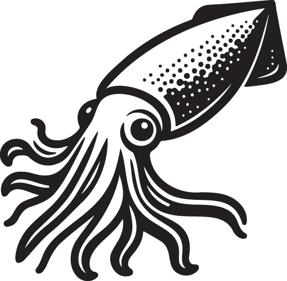 A Squid Sketch Drawing. vector