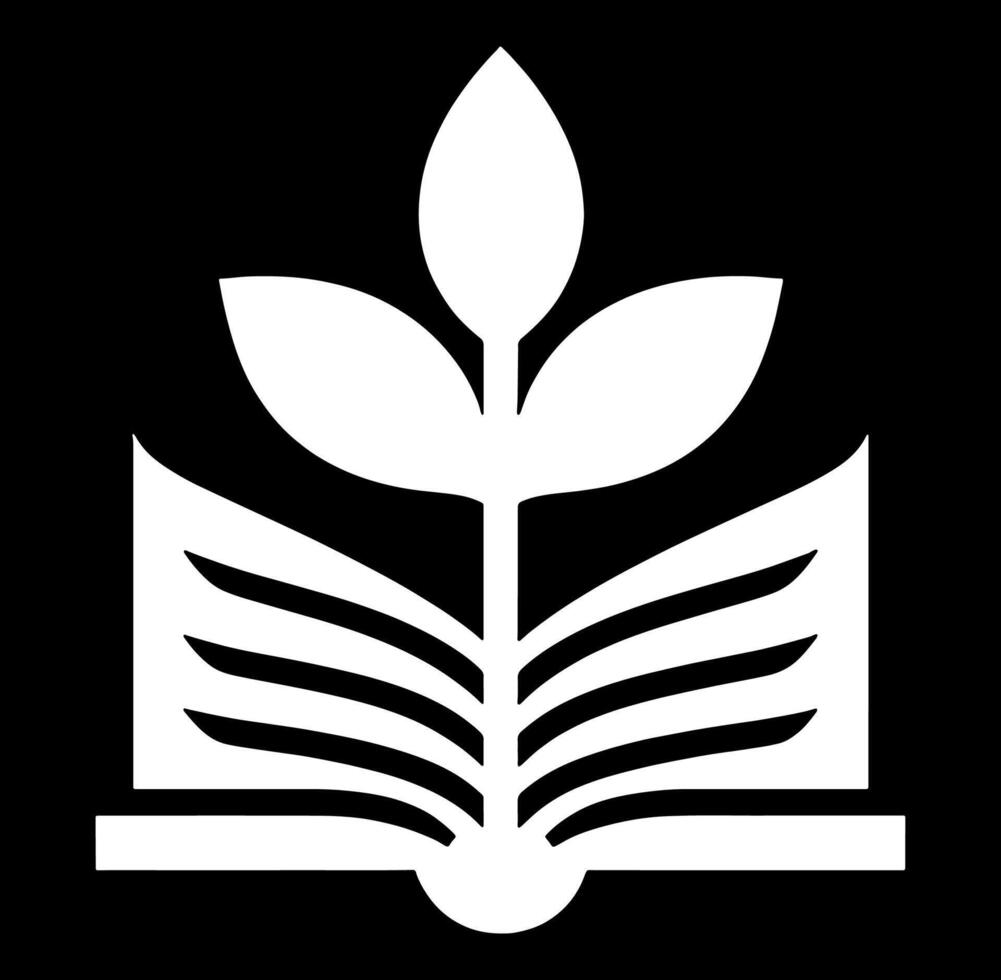 White open book with a leaf on it vector