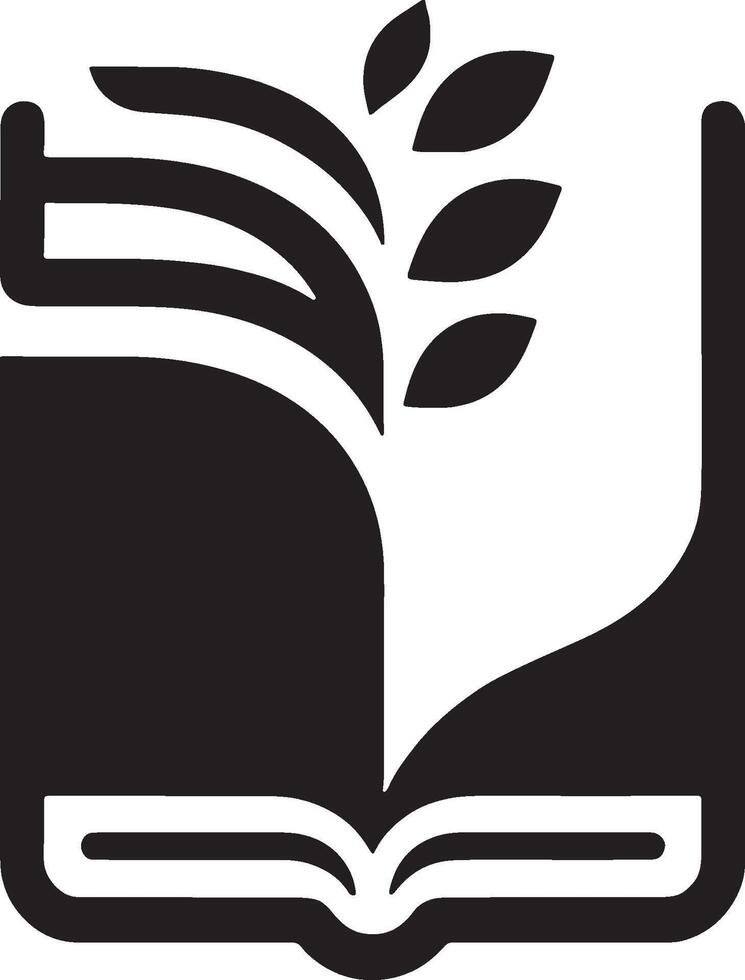 Open book with a leaf illustration with a background. vector