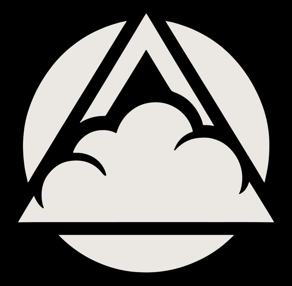 The logo for the cloud and the triangle vector