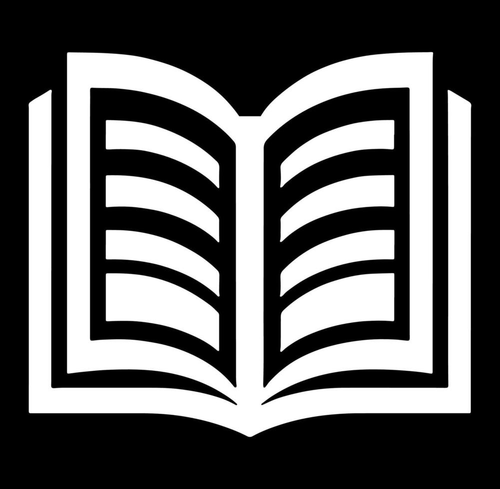 White open book icon illustration on a black background vector
