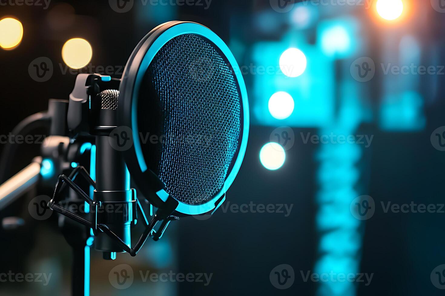 A microphone in a recording studio photo