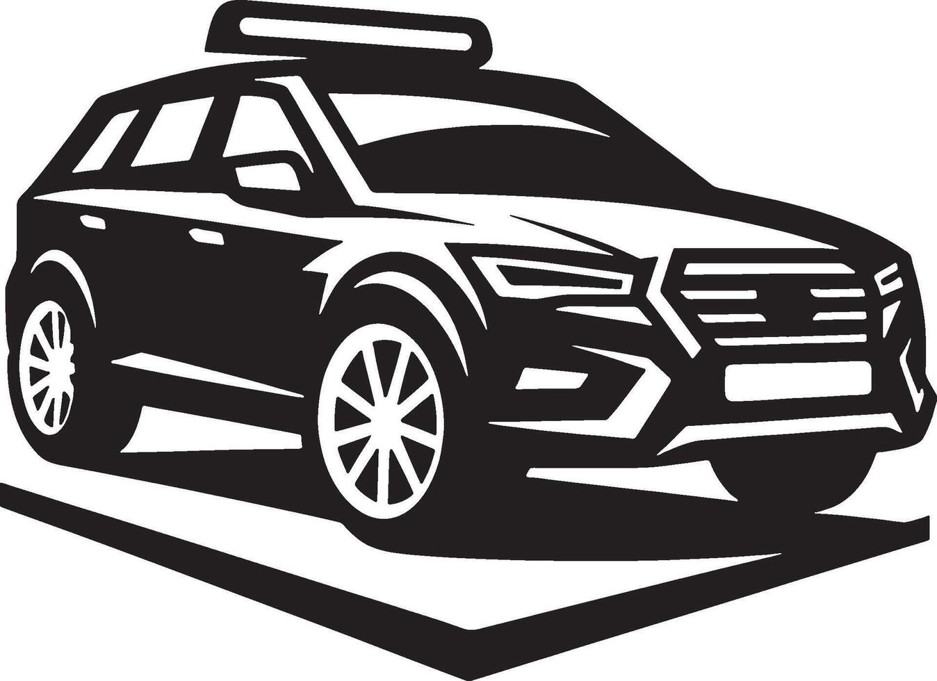 Car with lights on top of it vector