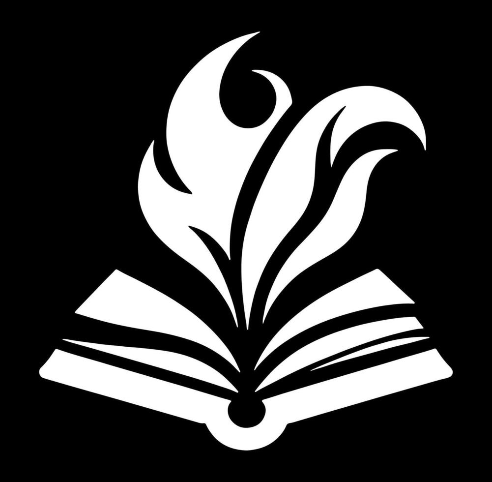 Open book with flames on it vector