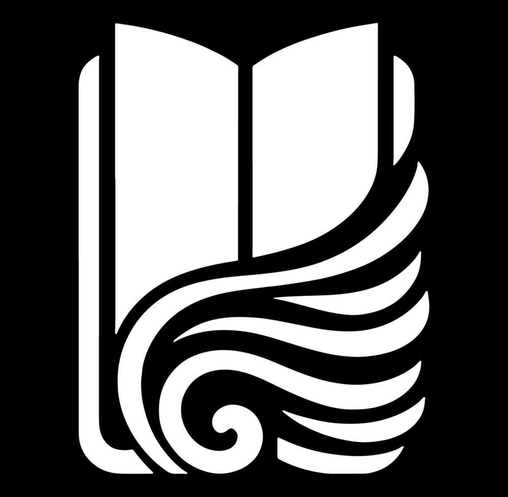 Open book illustration with a background vector
