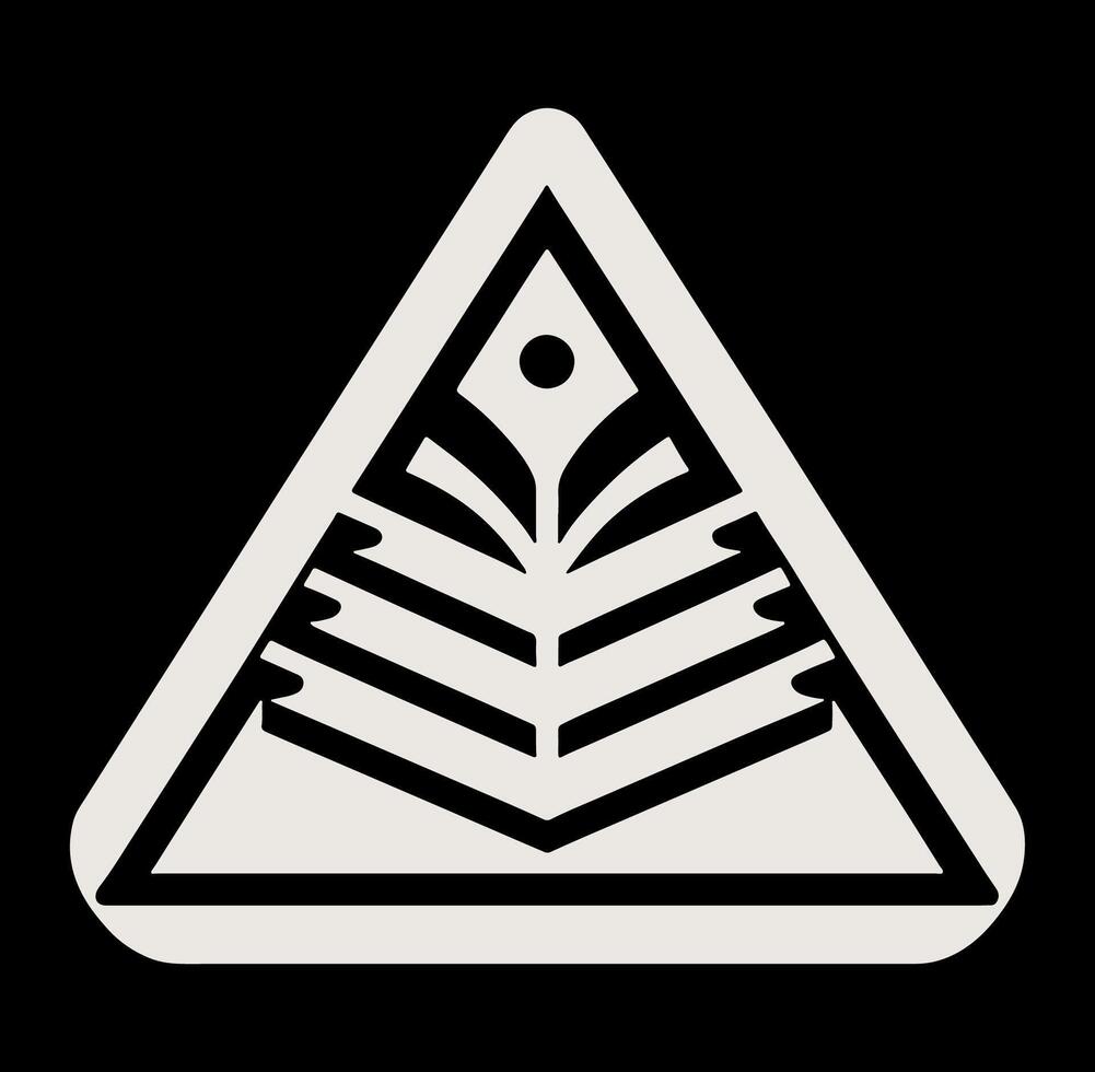 A triangle with a leaf in it vector