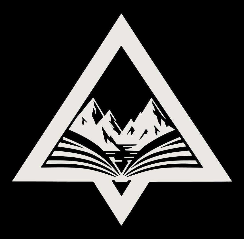 The logo for the book of the mountain vector