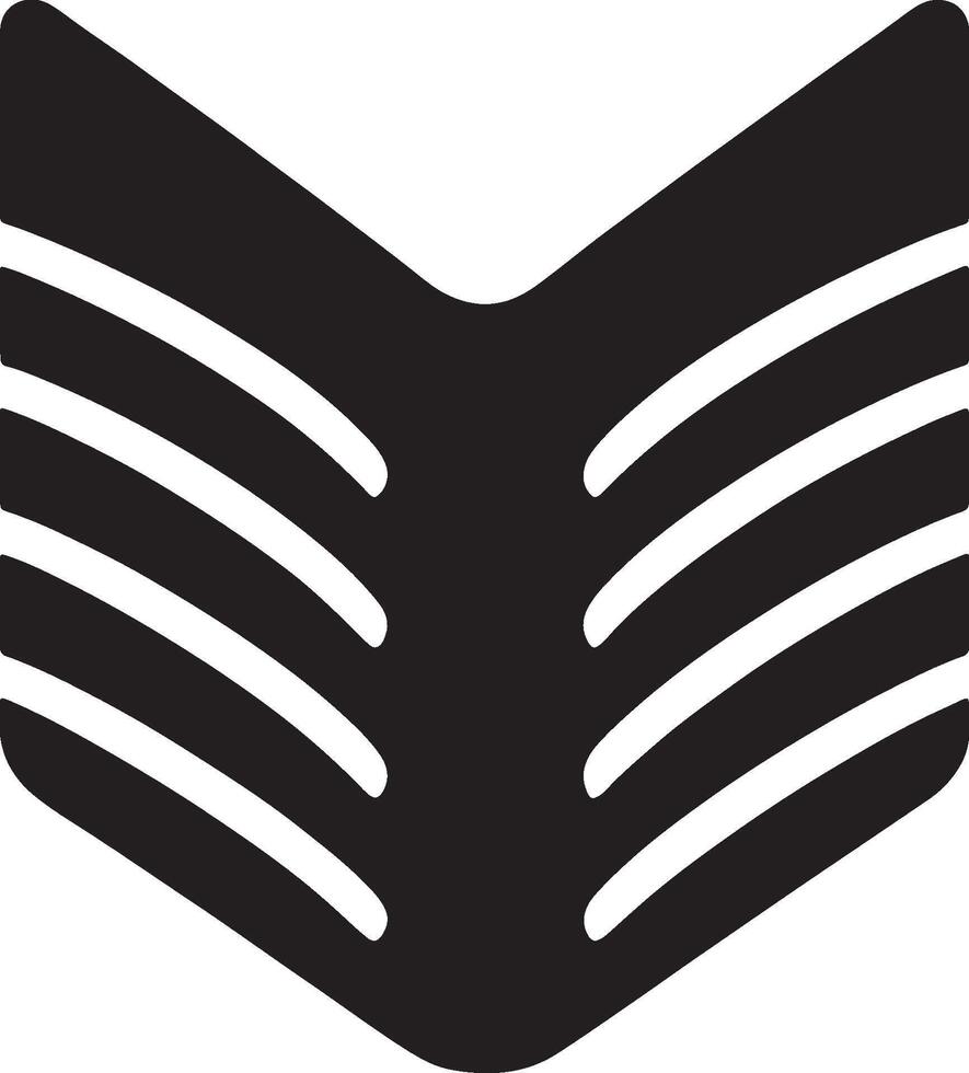 A black and white image of a military rank vector