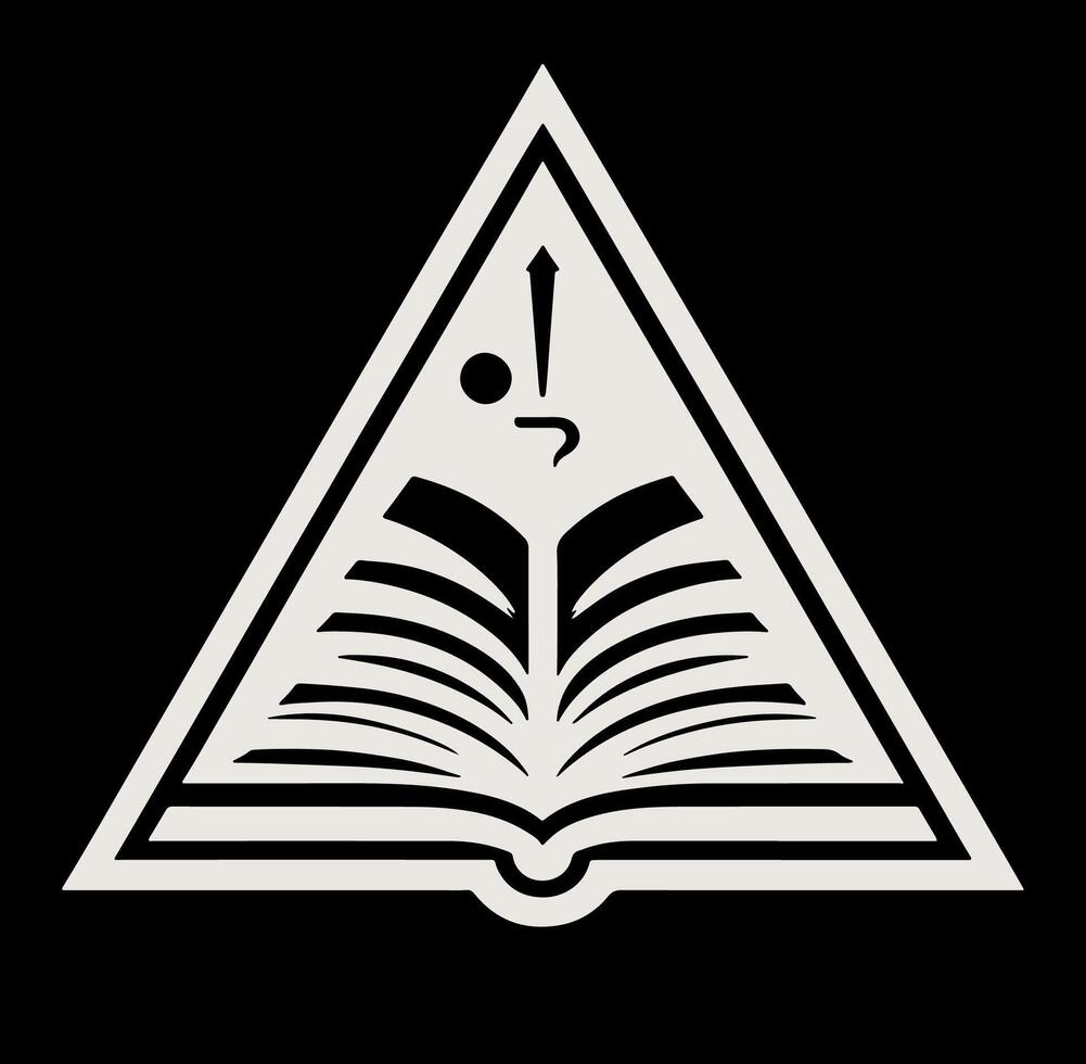 Triangle with an open book inside vector