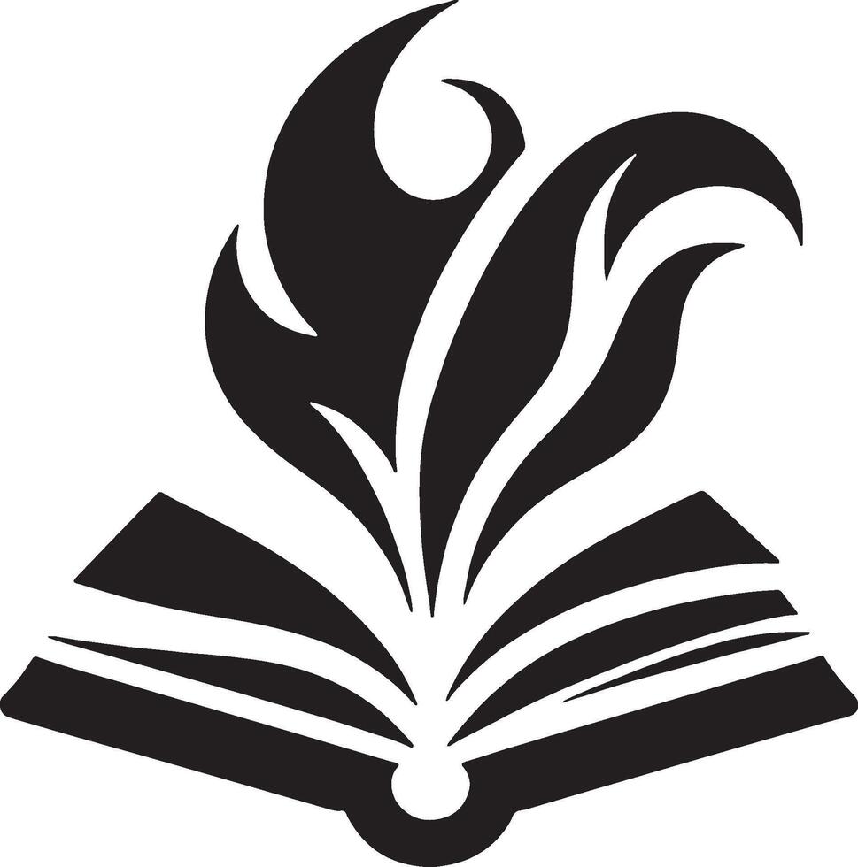 An open book with flames on it vector