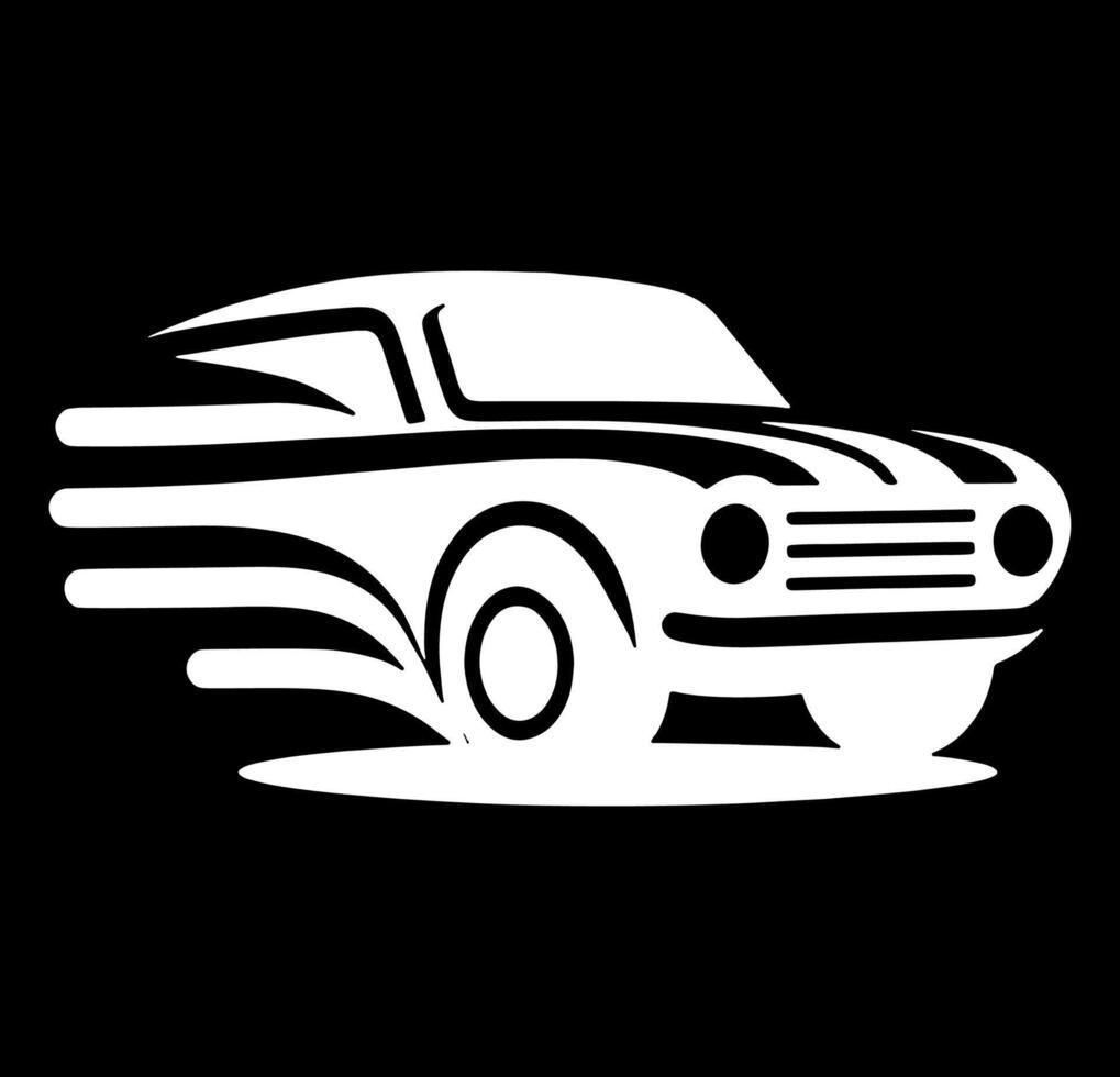 A car icon on a black background vector