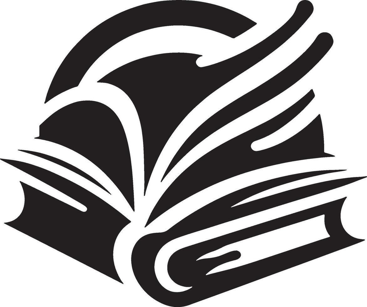 An open book with a feather flying out of it vector