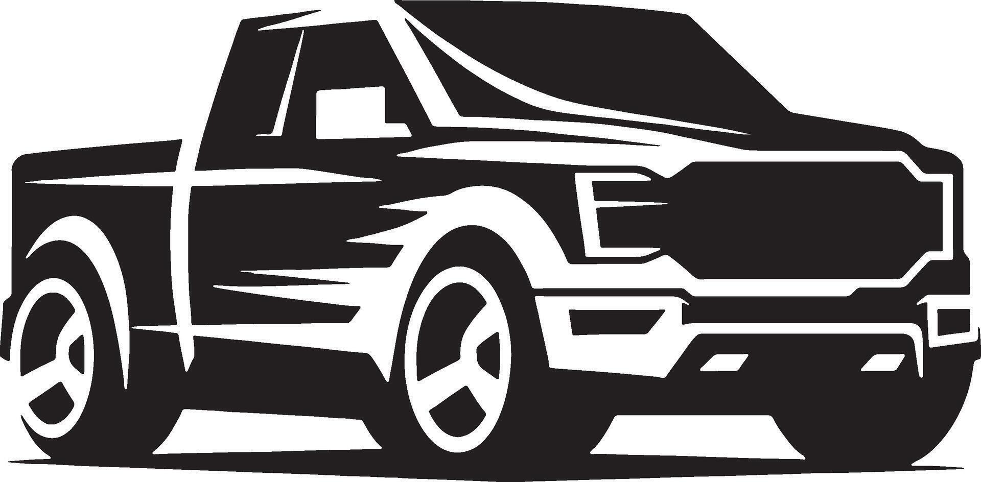 A black and white truck on a white background vector