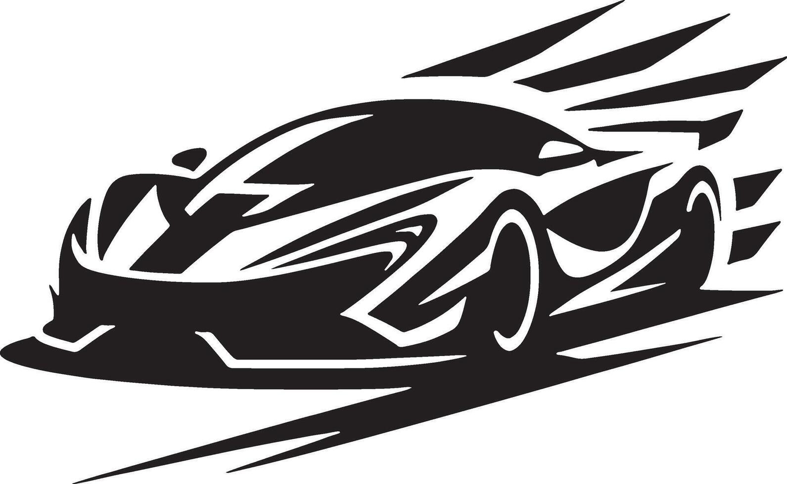 Black and white racing car on a white background vector