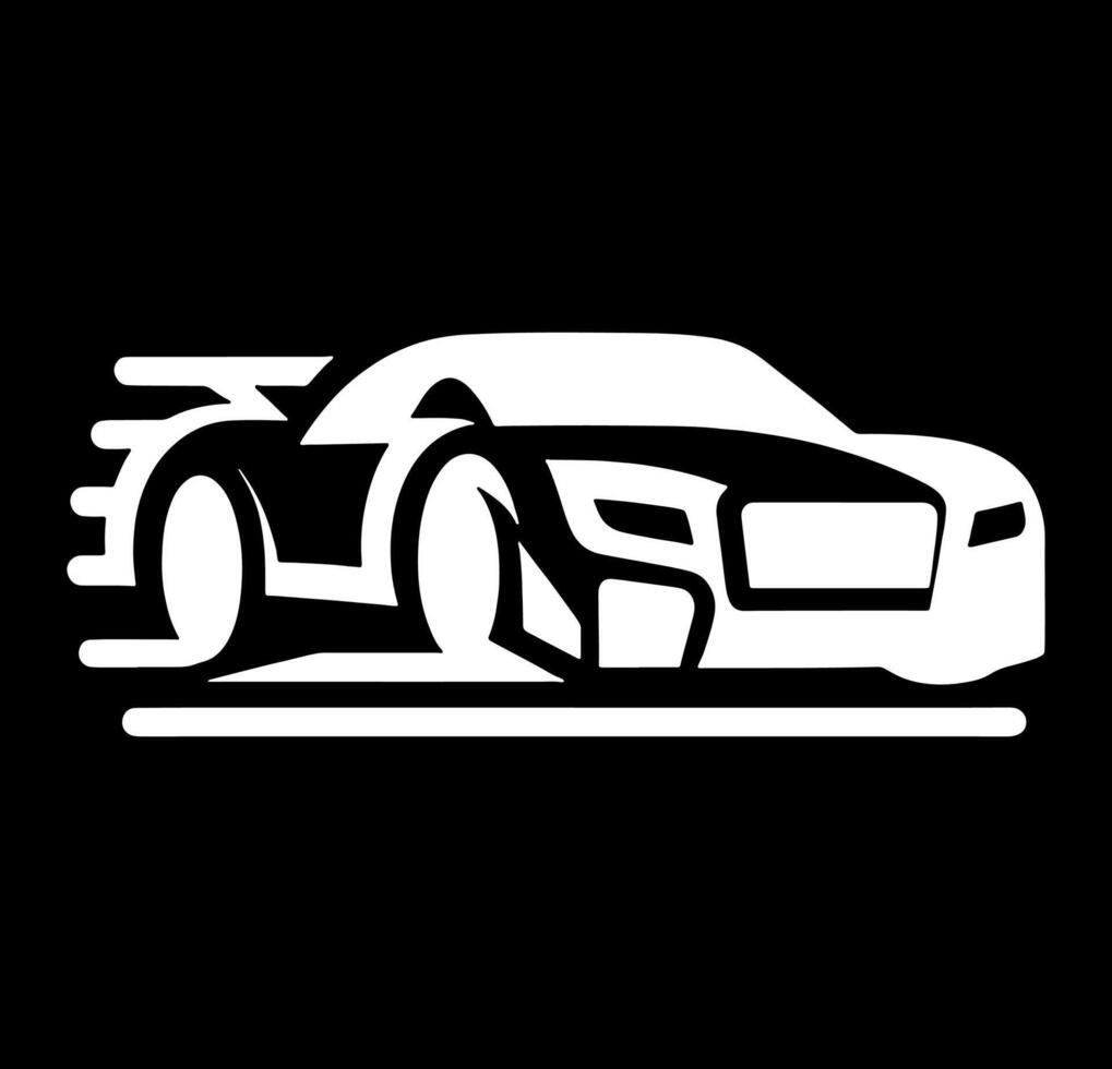 White car on a black background vector