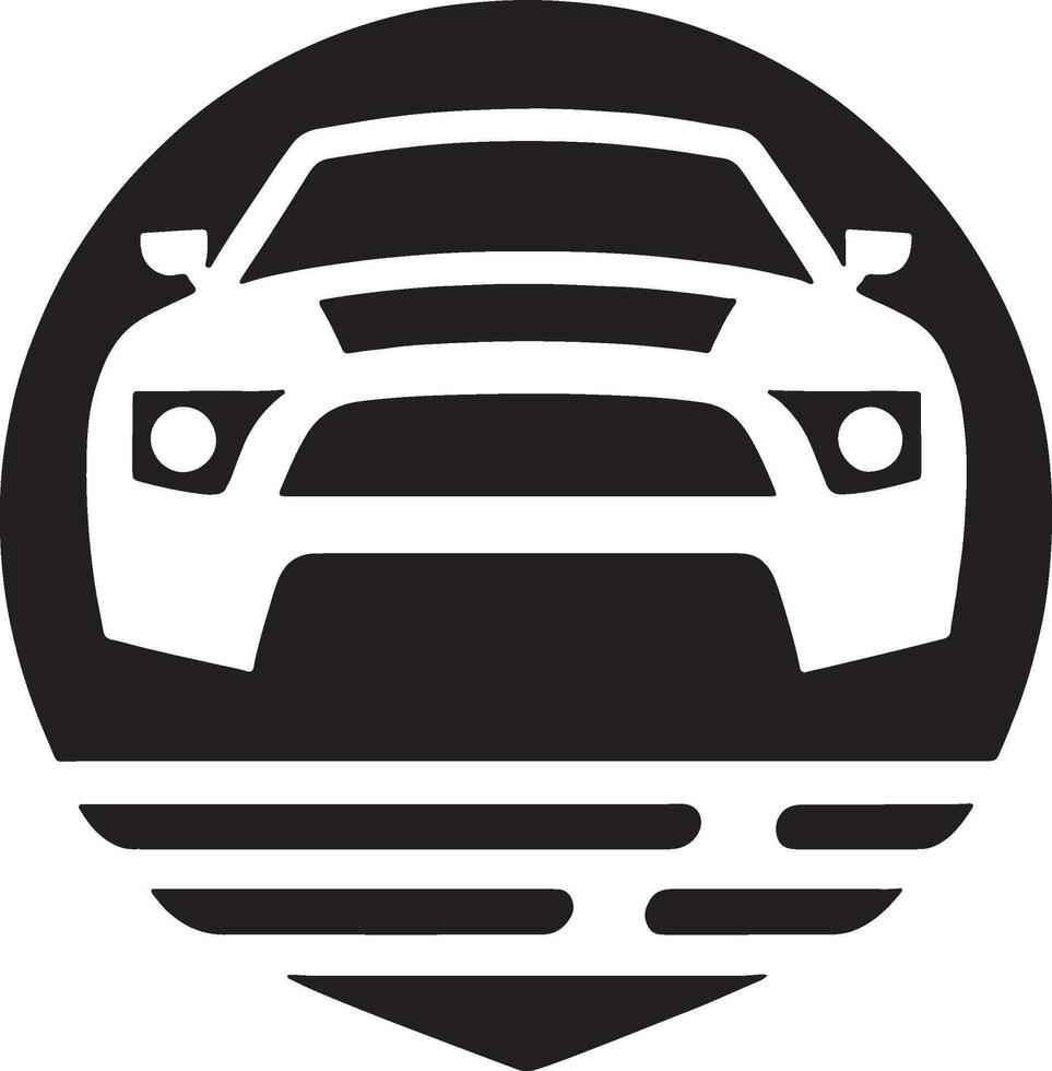 Black and white logo of a car vector