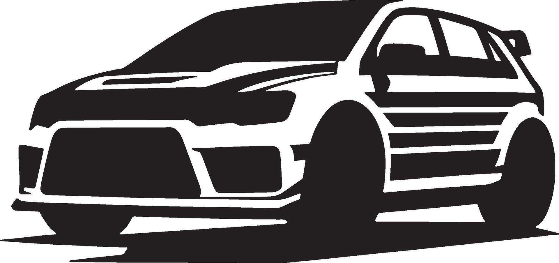 A black and white silhouette of a car with a background vector