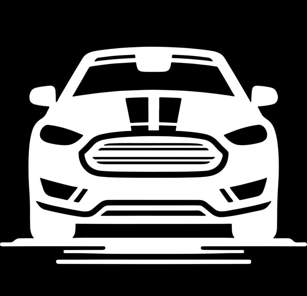A white car with stripes on it vector
