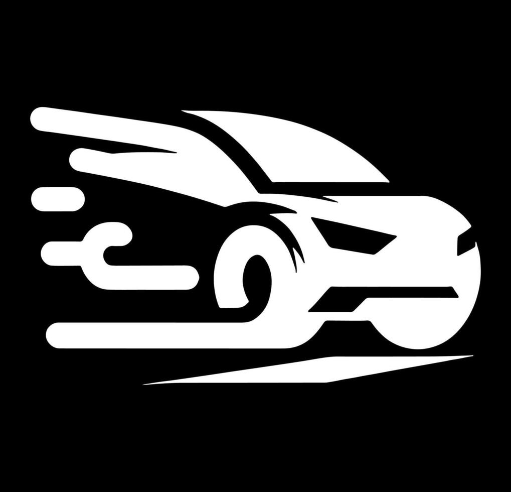 White car illustration with a black background vector