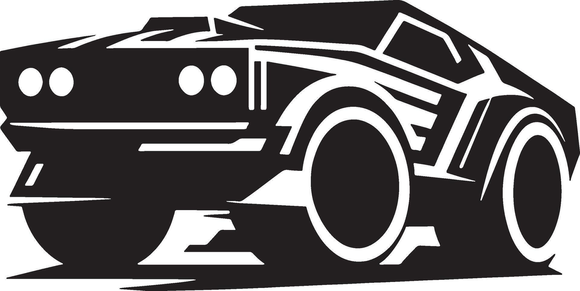 A black and white illustration of a monster truck vector