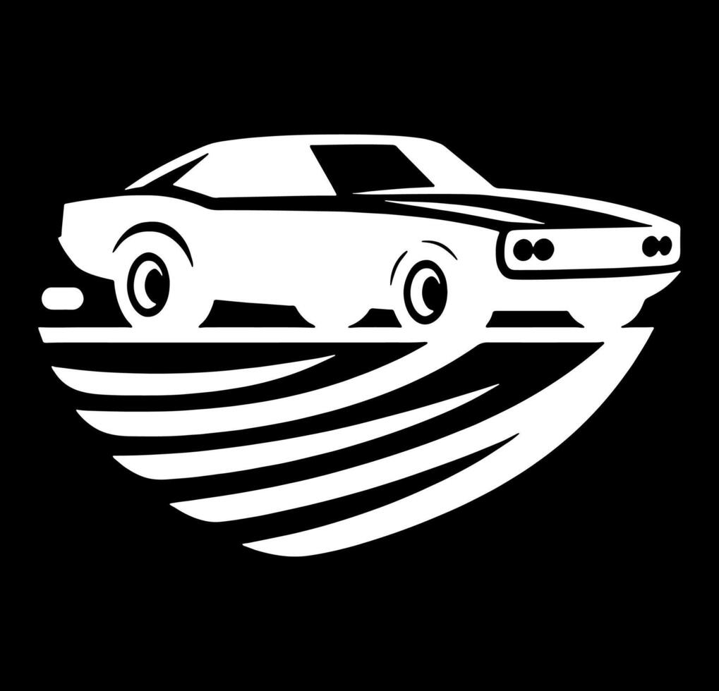 A car on a wave with a white outline vector