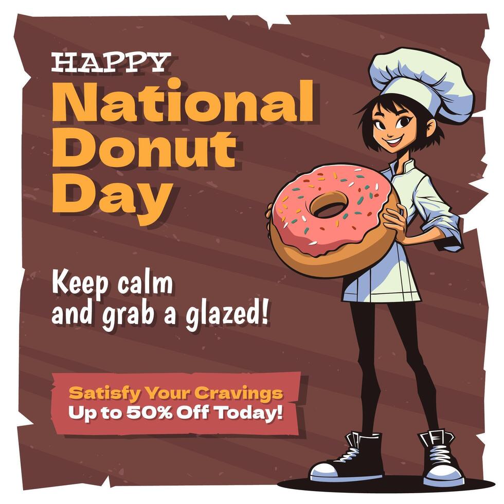 Happy National Donut Day vector
