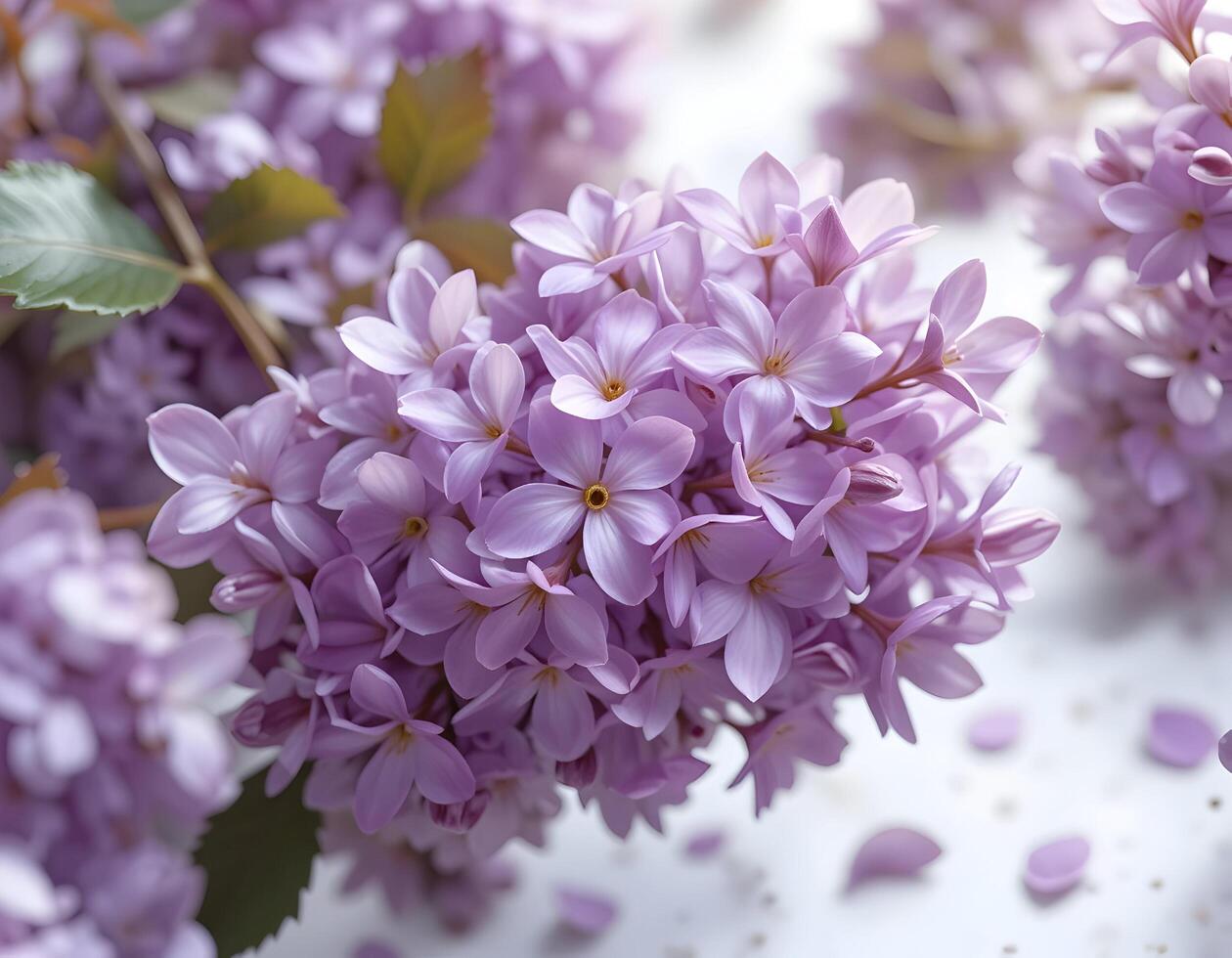 Blooming Lilac Flower Clusters with Soft Light and Gentle Petals photo