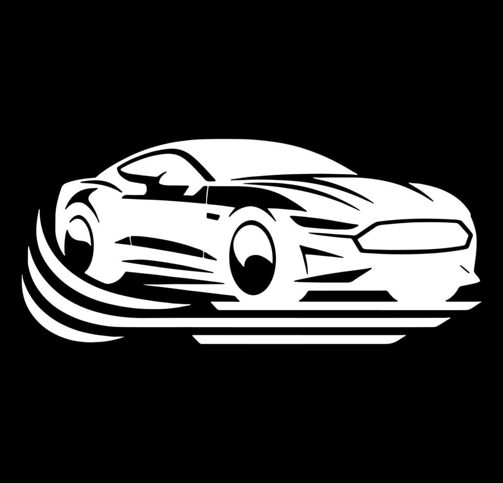 White car on black. vector