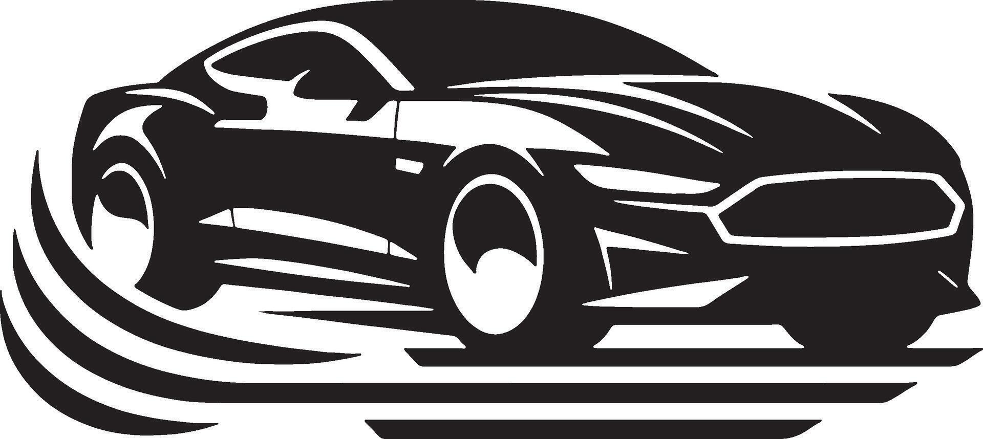 Black and white image of a car on a white. vector