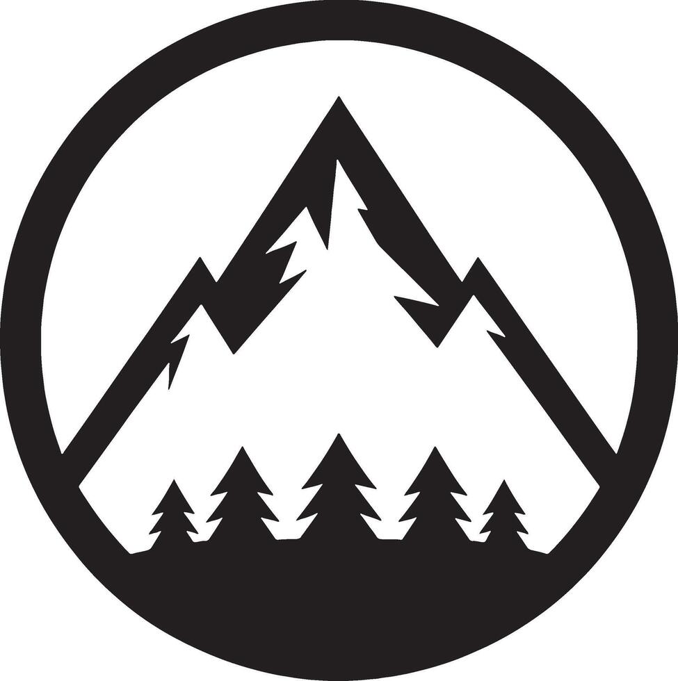 Mountain landscape with trees and mountain. vector