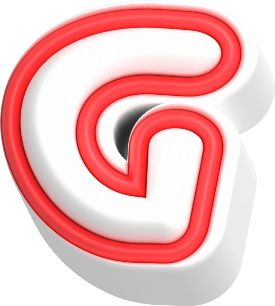 Letter G, Cartoon Cute 3D, Red Color Lettering png