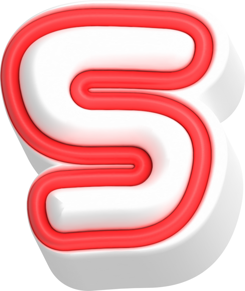 Letter S, Cartoon Cute 3D, Red Color Lettering png
