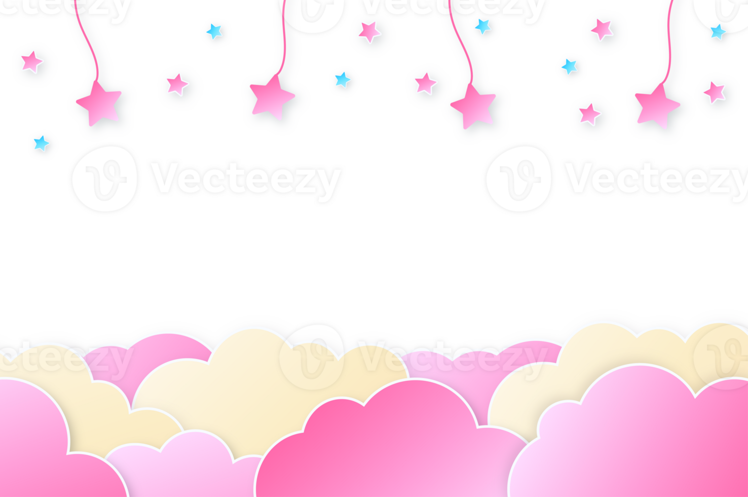Clouds with star transparent background. png