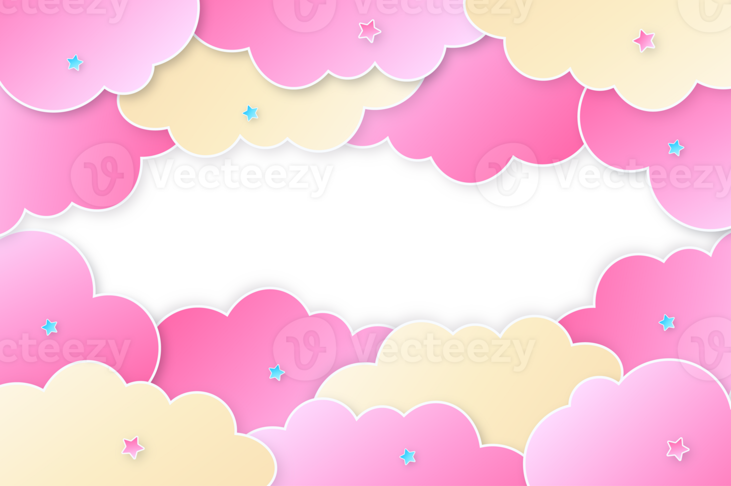 Pink Clouds Cut From Paper Transparent Background illustration png