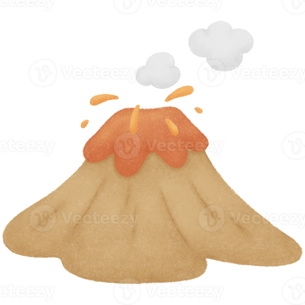 Volcano with lava png